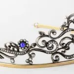 Antique Crowns 10.2 Carat Rose Cut Diamond & Sapphire 48.9 Gms 925 Sterling Silver
