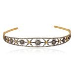 Pearl Headband 15 Carat Rose Cut Diamond & Pearl 42.15 Gms 925 Sterling Silver