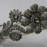 Antique Tiara 12 Carat Rose Cut Diamond 58.8 Gms 925 Sterling Silver