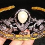 Pearl Tiara 26 Carat Rose Cut Diamond & Pearl 67.86 Gms 925 Sterling Silver