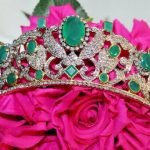 Wedding Tiaras 85.71 Carat Rose Cut Diamond & Emerald 123.1 Gms 925 Sterling Silver
