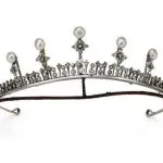 Pearl Headband 7 Carat Rose Cut Diamond & 18 Carat Pearl 35 Gms 925 Sterling Silver