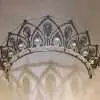 Queen Crown 10 Carat Rose Cut Diamond & 36 Carat Pearl 60 Gms 925 Sterling Silver