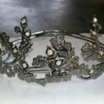 Princess Tiara 10 Carat Rose Cut Diamond & 1 Carat polki 77.23 Gms 925 Sterling Silver