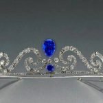 Handmade Tiaras 8 Carat Rose Cut Diamond & 8 Carat Blue Sapphire 36.64 Gms 925 Sterling Silver