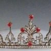 Girls Tiara 7.6 Carat Rose Cut Diamond & 28 Carat Ruby 43.5 Gms 925 Sterling Silver
